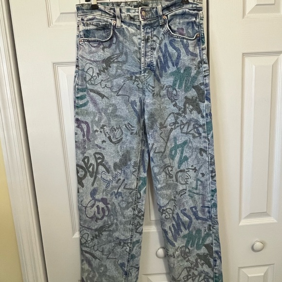 wild fable Denim - wild fable Light Wash Denim Jeans with graffiti